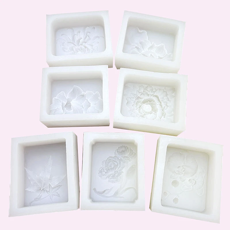 백합 국화 연꽃 모란 나비 난초 단풍잎 꽃 실리콘 비누 몰드 DIY 수제 양초 비누 만들기 틀