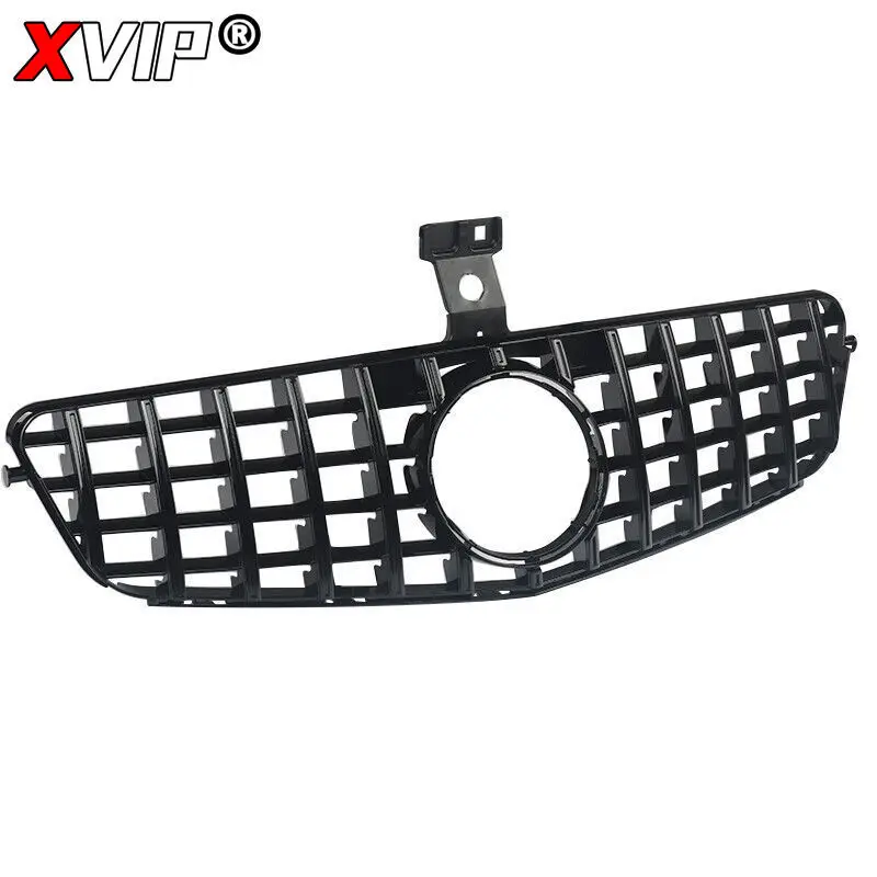 XVIP 프론트 범퍼 그릴 후드 그릴, 메르세데스 벤츠 C W204 2008-2014 C180 C200 C250 C300 AMG GT 다이아몬드 스타일 튜닝 그릴