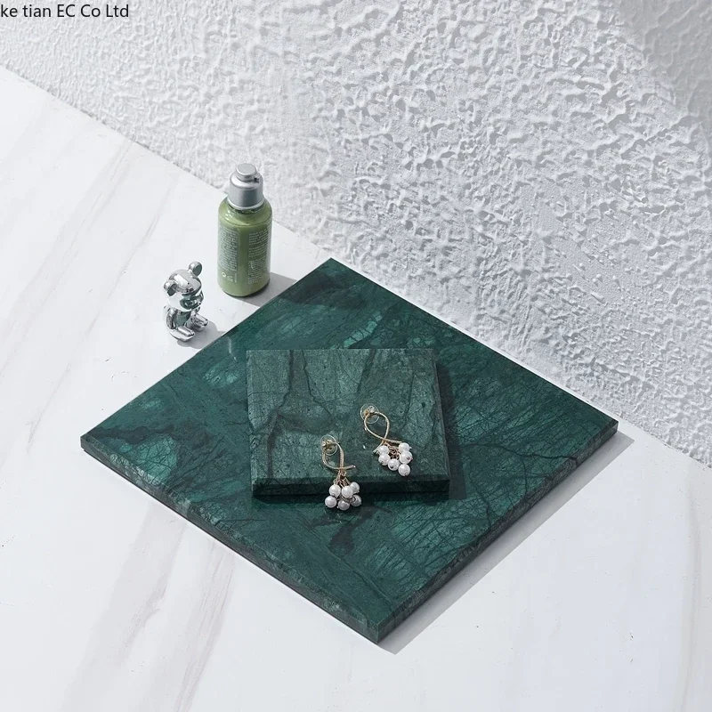 1pcs Natural green marble jewelry display rack display tray shop counter jewelry shooting props jewelry storage trays decorative 3