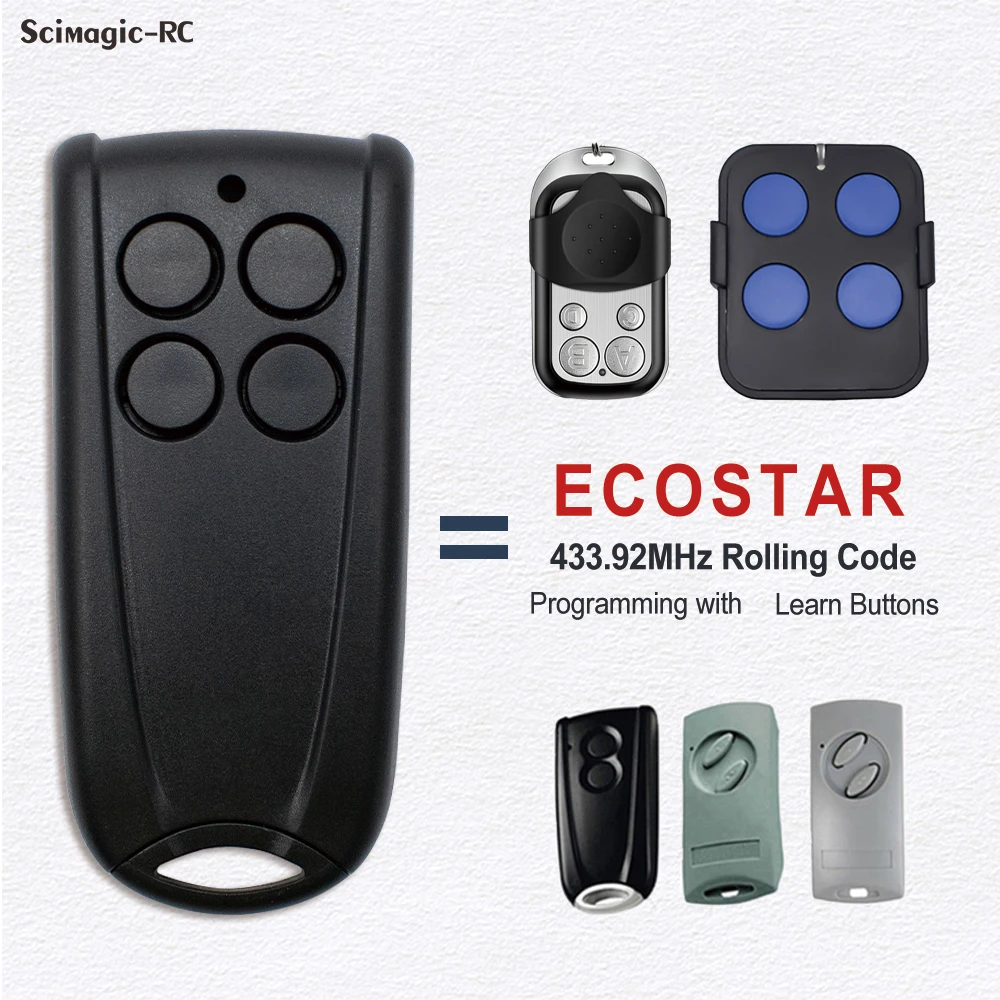 

100% Compatible HORMANN ECOSTAR RSE2 RSC2 433MHz Garage Remote Control ECOSTAR Gate Door Opener 433.92mhz Rolling Code Key