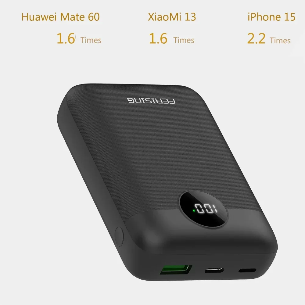 FERISING-PD 20W 10000 mAh Power Bank, Portable Charging External Battery Charger, Powerbank for iPhone, Xiaomi oneplus Pover 4