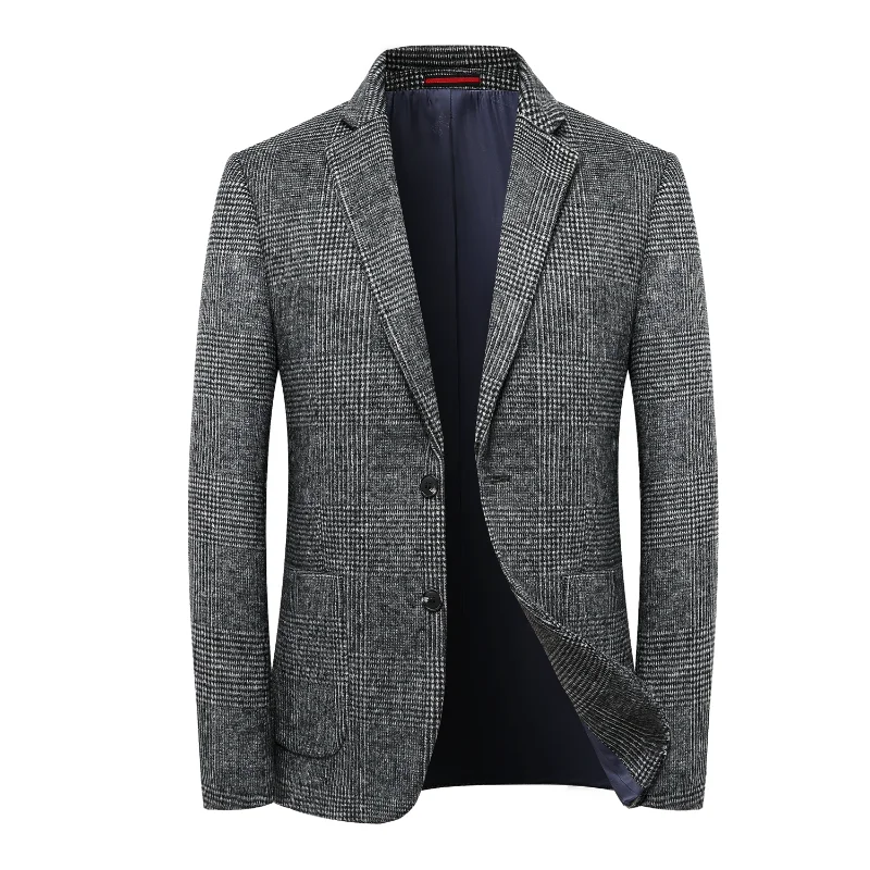 Wool Warm Men Blezer Autumn Winter Men Smart Casual Classic Single Breasted Blazer mens blazer
