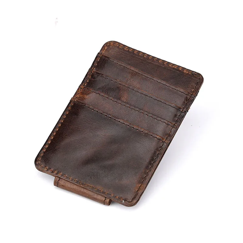 

AETOO New men's leather wallet oil wax leather multi-slot vintage head layer cow pickup bag wallet