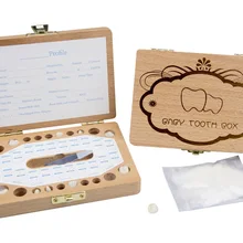 

Wooden Baby Tooth Box Organizer Milk Teeth Storage Umbilical Lanugo Save Collect Baby Souvenirs Gifts Teeth Box