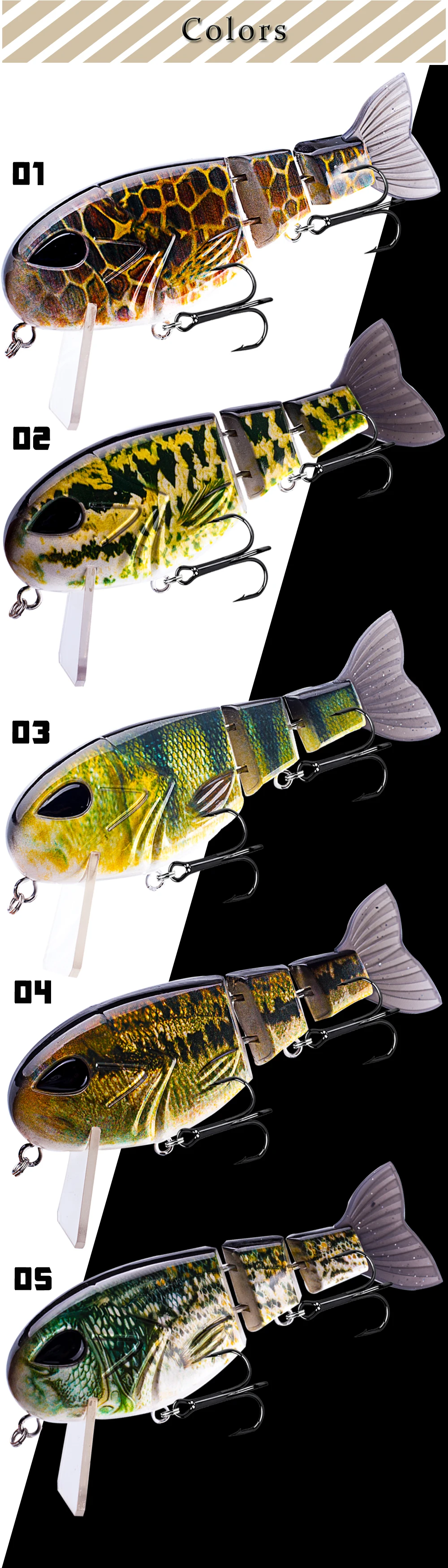 Magnisher Top water Jointed Swimbait Angel köder schwimmende Silikons chwanz Bass locken harte Köder Angeln 12cm 49,5g Swimbait – Detail 9