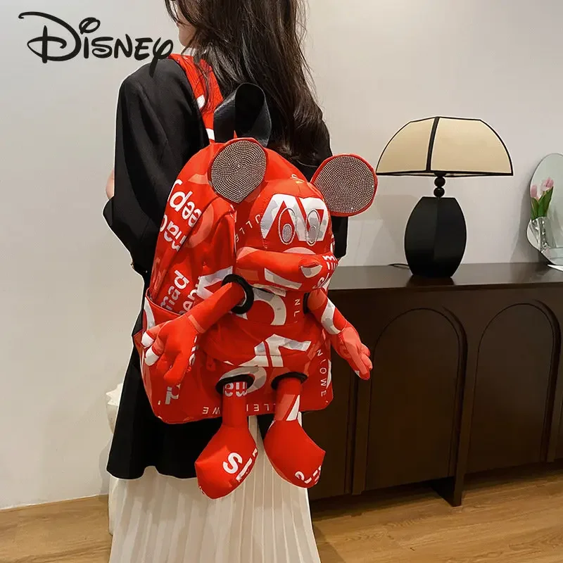 Disney Mickey New Doll Women's Backpack High Quality Fashion Large Capacity Student Backpack Versatile Casual Men's Backpack