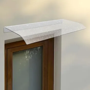 wning Canopy UV Rain Snow Protection for Front Door Porch Patio Roof Rain Shelter  Awning Polycarbonate Sheet No Brackets 2
