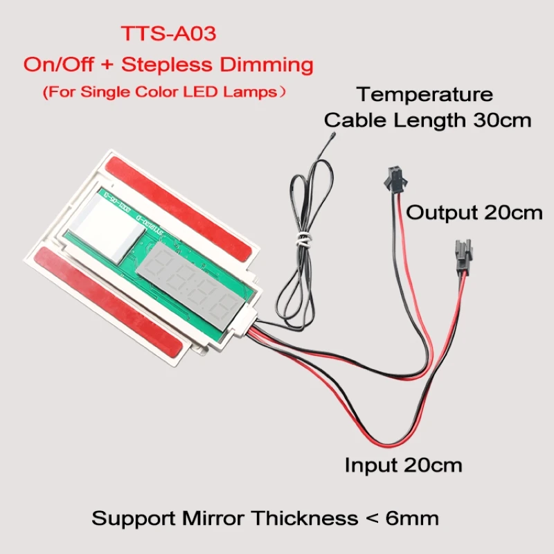 Single Button Touch Sensor with Clock Temperature Display LED Touch Switch for Vanity Bathroom Mirror light switch with remote Wall Switches