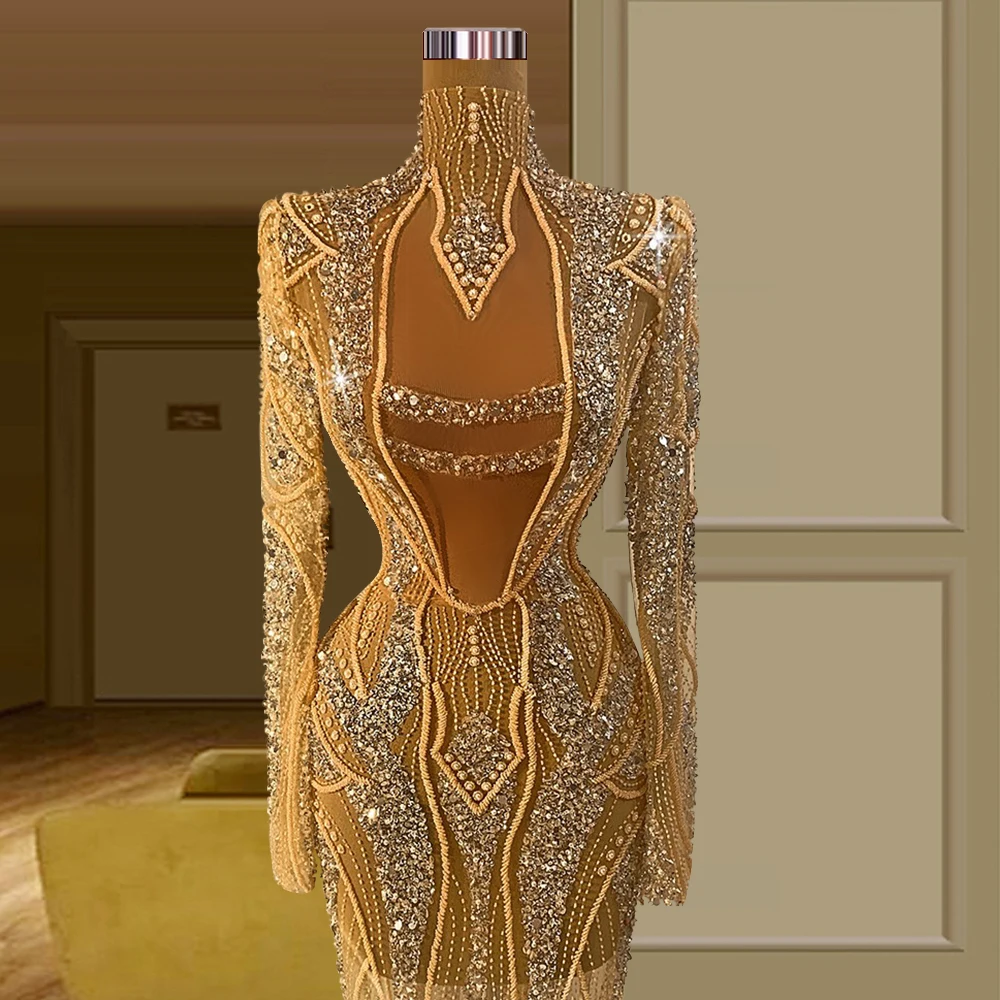 

Женское вечернее платье с длинным рукавом, Роскошные Тяжелые свадебные наряды ручной работы для вечерние ринки, индивидуальный пошив, 2022