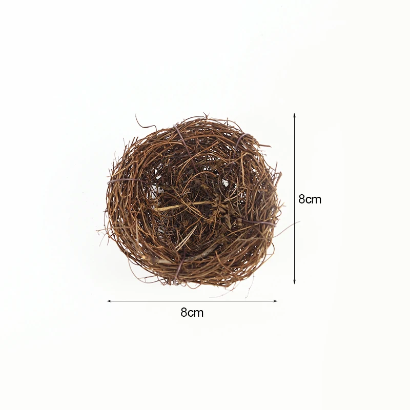 Nature Rattan Bird Nest Easter Decoration Prop for Home and Garden DIY Craft