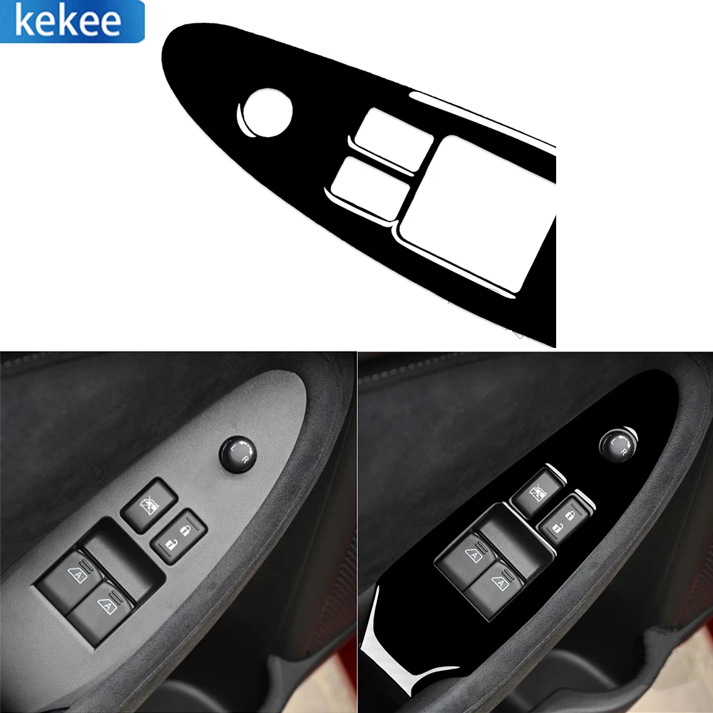 Per Nissan 370Z Z34 2009-Up Piano Nero Driver Principale Alzacristalli Pannello Di Controllo Copertura Decorazione Accessori Adesivi
