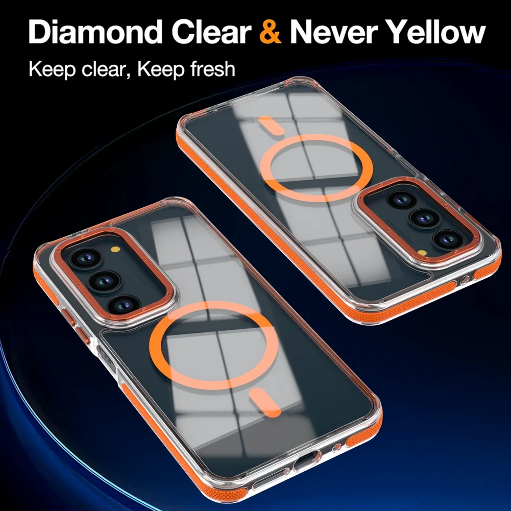 High-Quality Non-Yellowing Transparent Magnetic Protective Phone Case