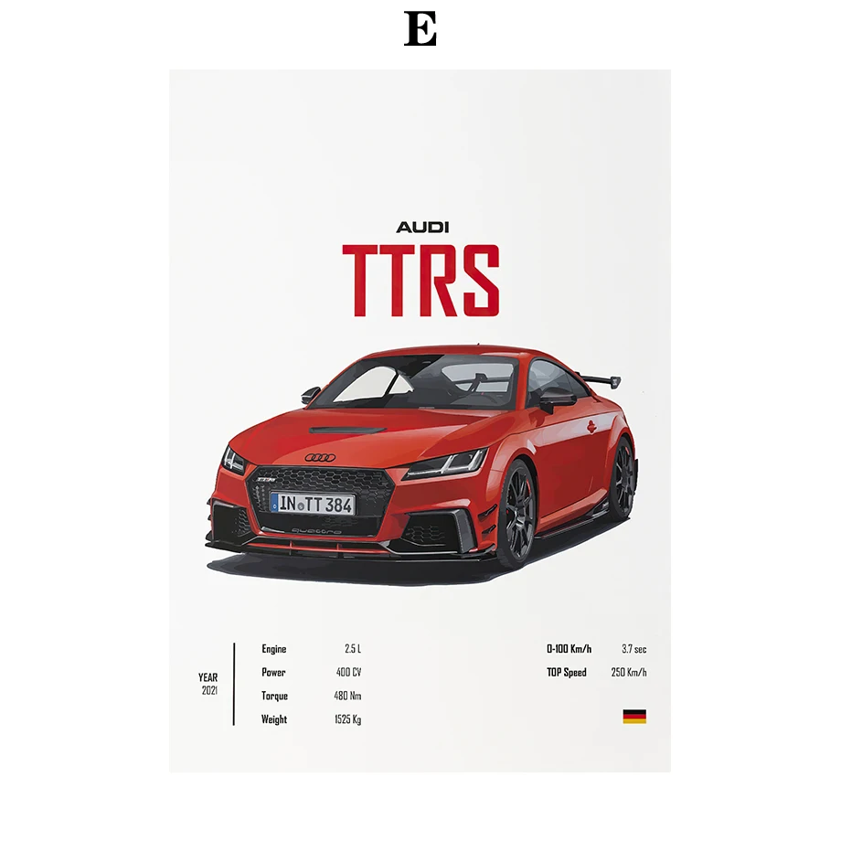 thumbnail image 1 of Cuadro sobre lienzo para pared con diseño de coche de lujo R8 RS7 RS5 PS6 PS4 RSQ8, póster nórdico e impresión de imágenes para pared, decoración del hogar para sala de estar, 1 of 5