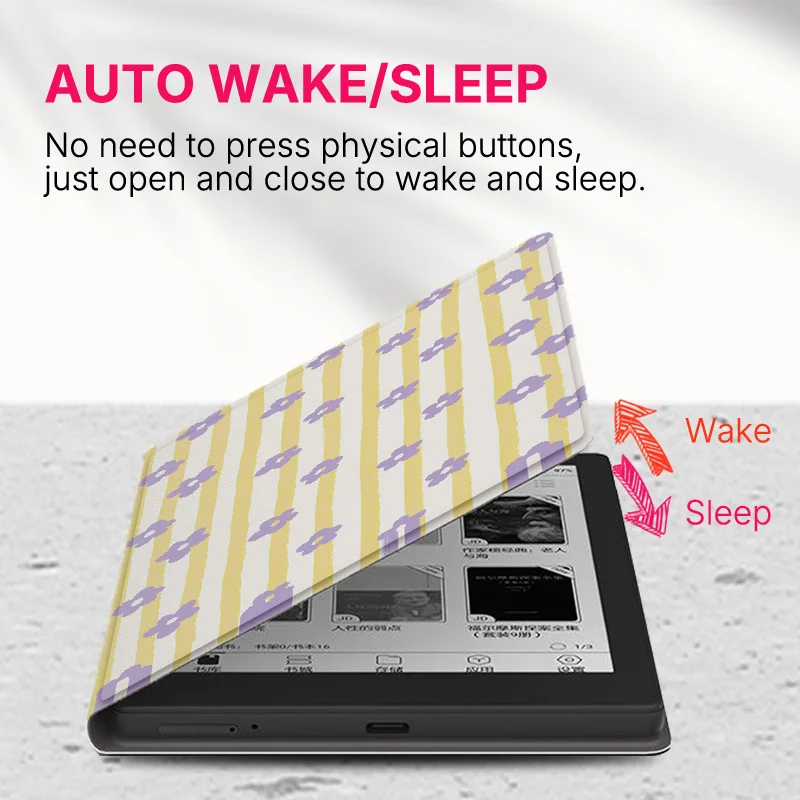 Murmelo Magnetic Frameless Case with Auto Sleep/Wake - Fresh Floral Pattern Design