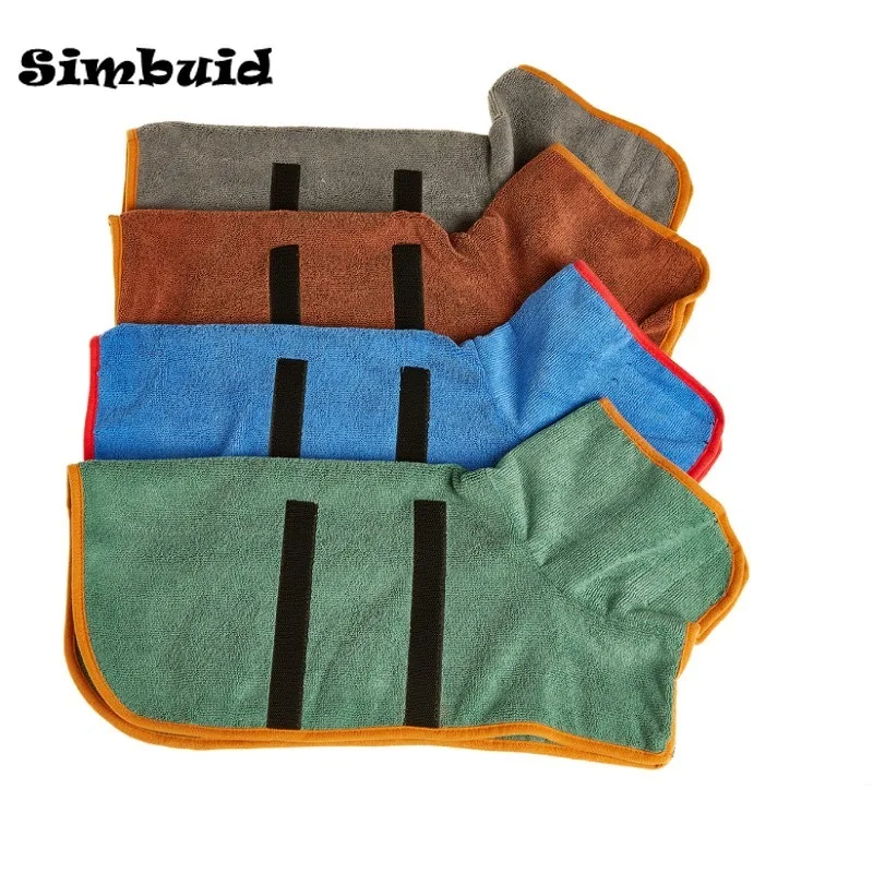 Pet Bathrobe Adjustable Absorbent Towel for Large Medium Small Dog Super Fast Drying Moisture Bath Robe pet bath towel
