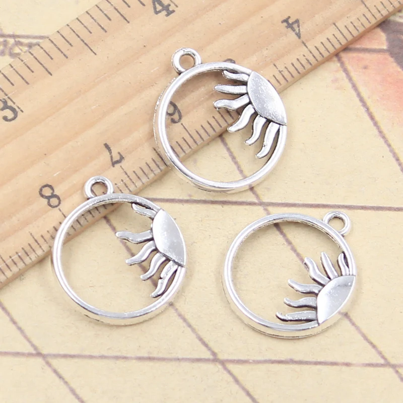 20 Stück Charms Sun Sunshine 20x18mm Tibetsilber Farbe Anhänger Antik Schmuckherstellung DIY Handarbeit Handwerk