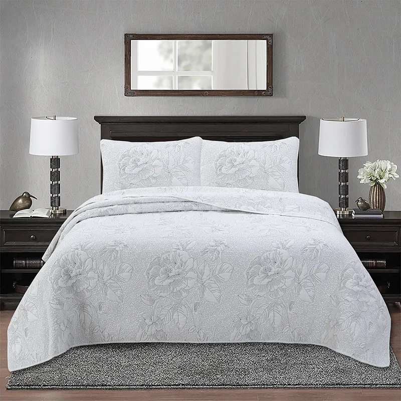 

Large Medium 3 Piece Double Bed Quilt Bedspread Lightweight Soft Sewing Quilt Large Sheet Set Solid Color Bed Linen