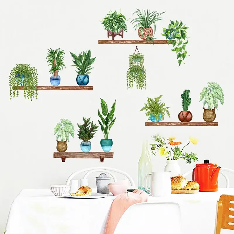 

3D Green Plant Wall Sticker Unique Design Peel And Stick Art High-quality PVC Material Decals Home Room Decor Accessories
