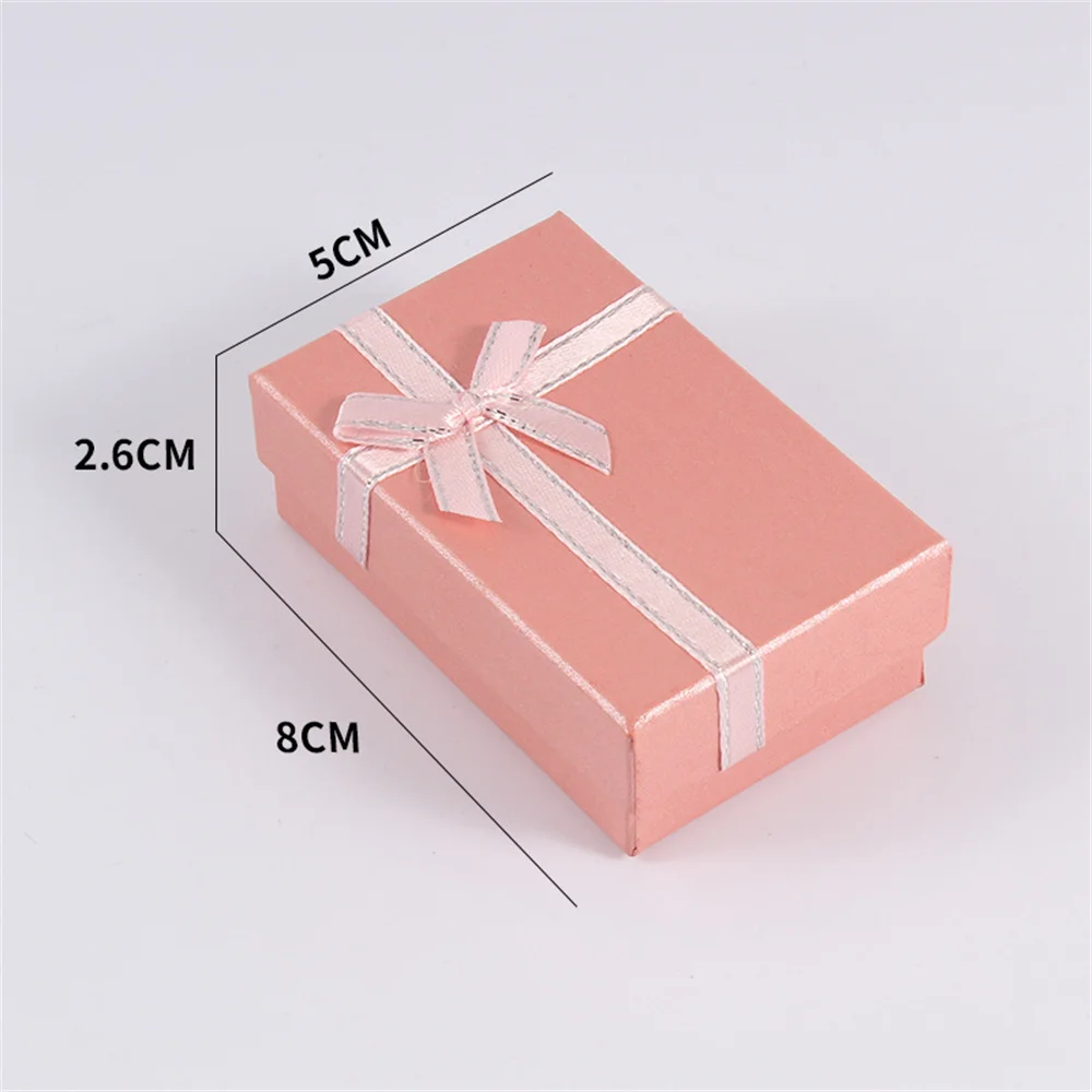 Jewelry Box Bow Ribbon Simple Exquisite Gifts Packaging Earrings Ring Necklace Bracelet Storage Jewelry Organization Display Box - Image 3