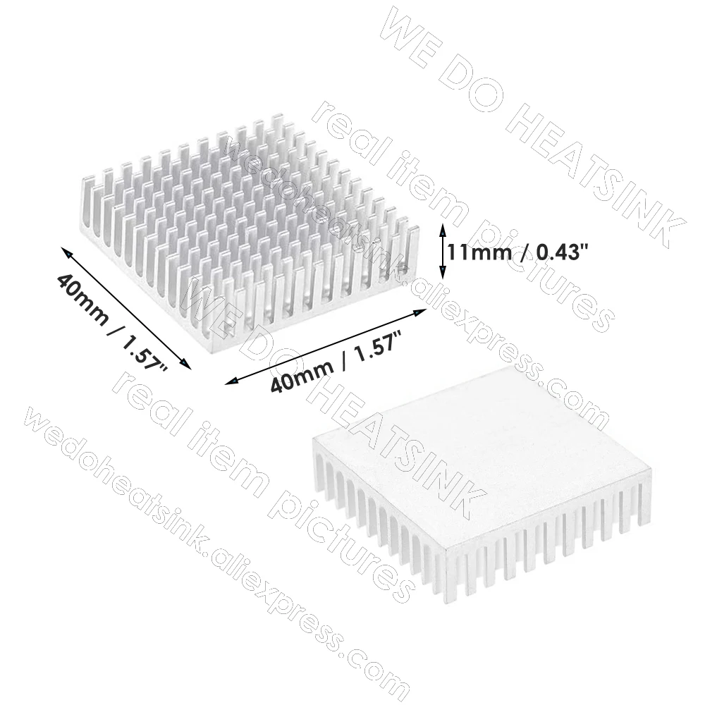 WE DO HEATSINK 40x40x11mm Without or With Thermal Pad 3D Printer Parts Black Aluminum Heatsink for Nema17 42 Stepper Motor