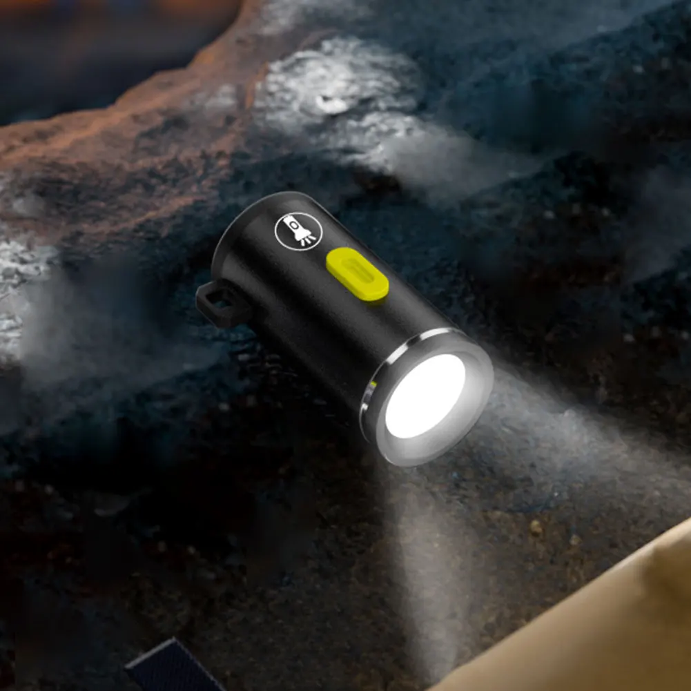 Type-C LED Pocket Keychain Flashlight Mini Flashlight Handheld Strong Light Small Torch Light Outdoor Hiking Camping Accessories led flashlight mini flashlight led flashlights mini led flashlight led torch light
