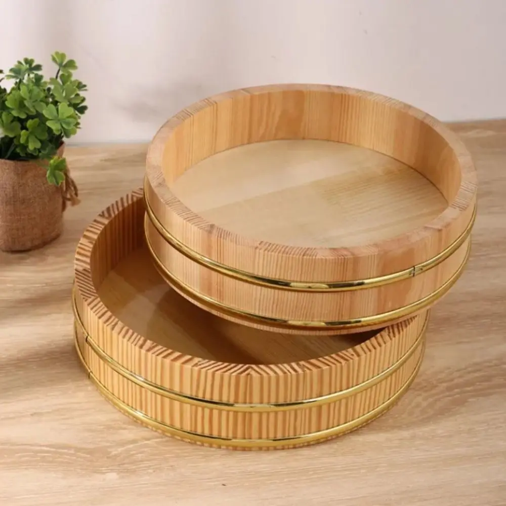 Creative Rice Sushi Bowl Bucket Tub Rustic Exquisite Wood Box Multi-Function Reusable Round Tray Snack Fruit Candies snack bowl snack dish