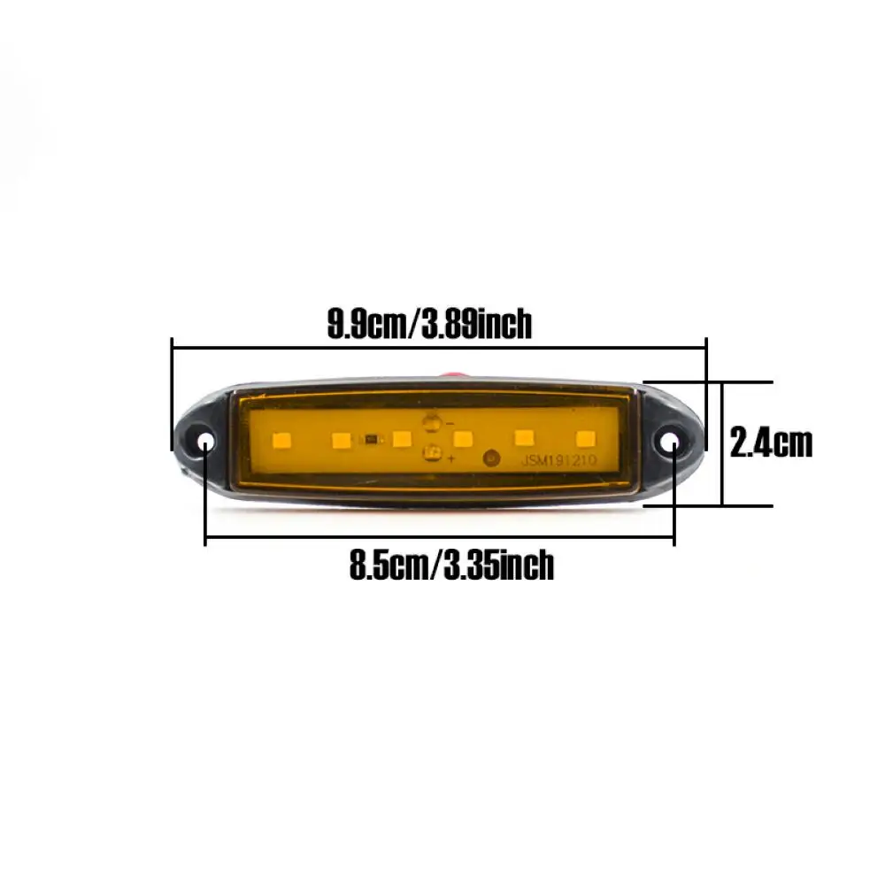 5/10pcs 24V 6 LED Car External Lights Side Marker Indicator Trailer Light Rear Side Lamp Auto Car Bus Truck Lorry 24V light