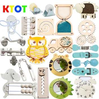 Busy Board Accessories DIY Toy Parts – Wooden & Metal Montessori Educational Game Components 1