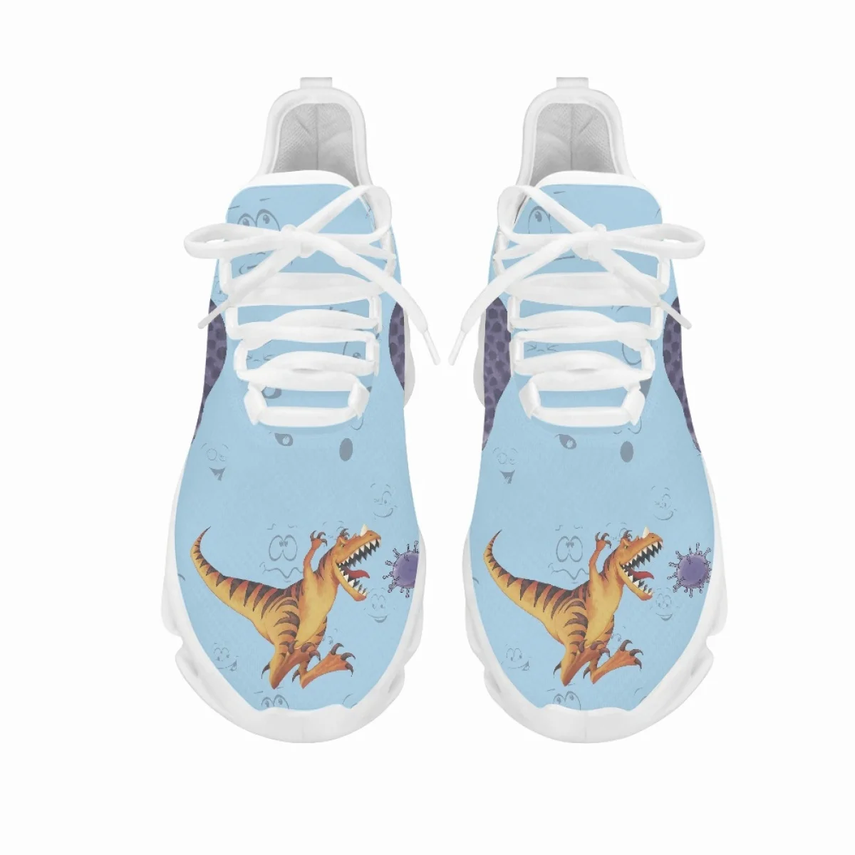 YikeluoWomen's Shoes Cartoon Dinosaur Pattern Print Mesh Swing Sneakers Soft Sole Women Running Shoes Nursing Walking Shoes
