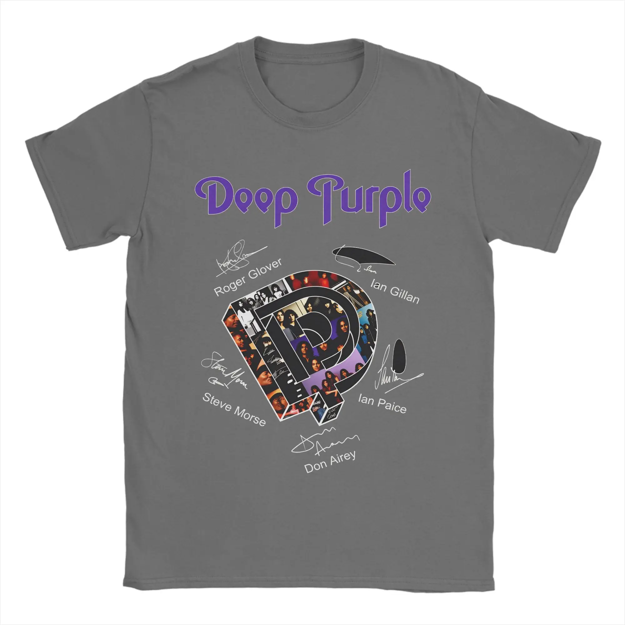 Vintage Deep Purple Band Men's 100% Cotton Short Sleeve T-Shirt