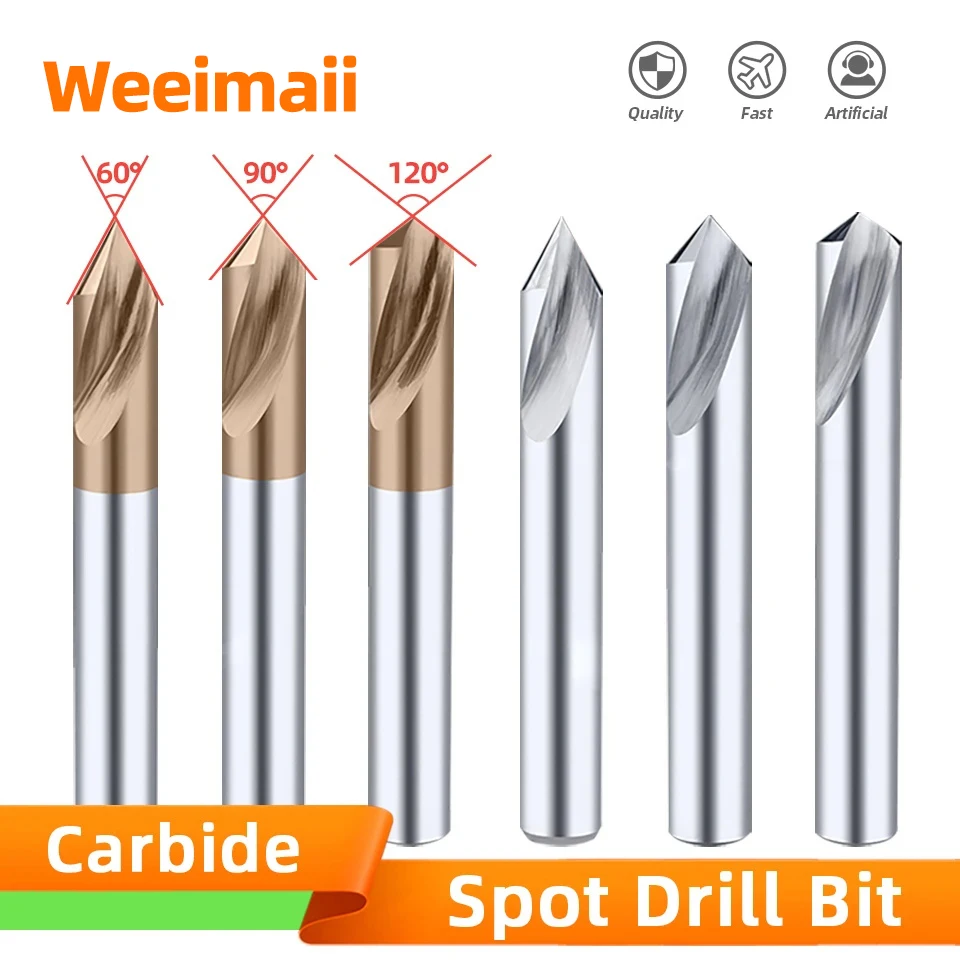 CarbideSpotDrillBit6090120DegreeCNCDrillingGuideTool
