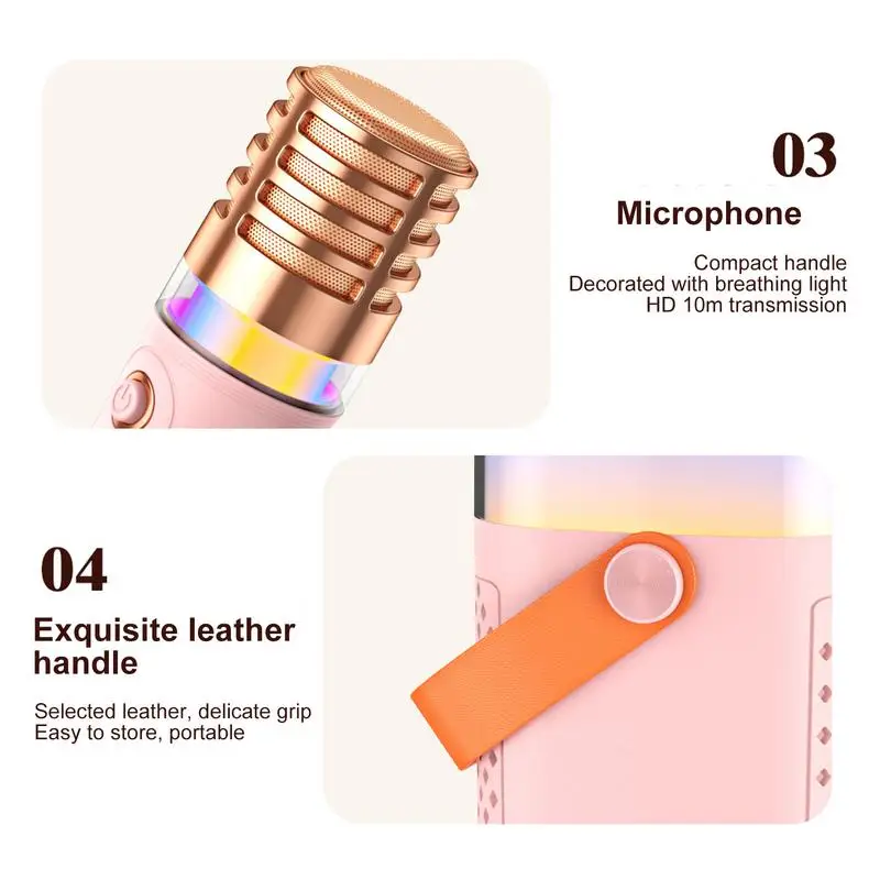 Kids Karaoke Machine For Girls Small Karaoke Singing System Portable Outdoor Speaker Singing System With 2