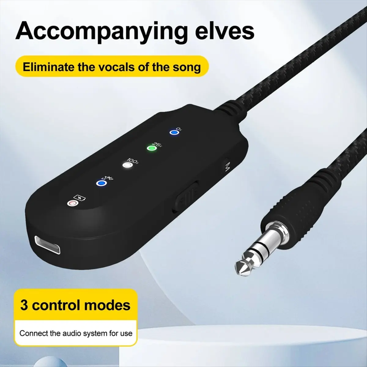 (A75T) 블루투스 5.3 오디오 리시버 어댑터 3.5mm Aux 무선 보컬 리무버 음악 분리기 (노래방, 라이브 방송용)