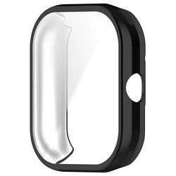 Redmi Watch 4 Premium Protective Strap Set with Tempered Glass and Plated Silicone Band (15 black)