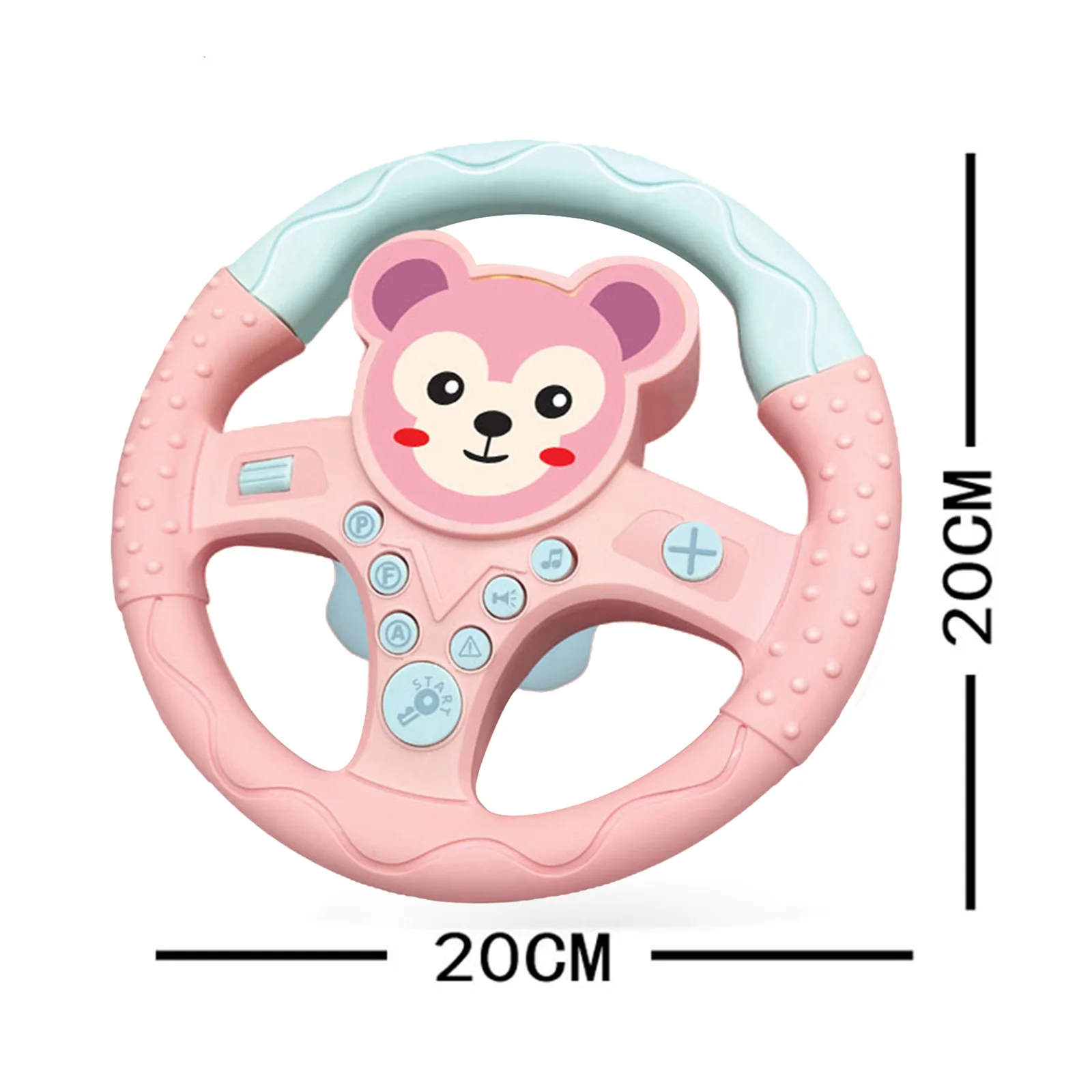 Steering Wheel Toy with Sound and Light Simulated Driving Controller Steering Wheel Car Seat Toy for Toddler Kids 6