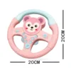 Steering Wheel Toy with Sound and Light Simulated Driving Controller Steering Wheel Car Seat Toy for Toddler Kids 6