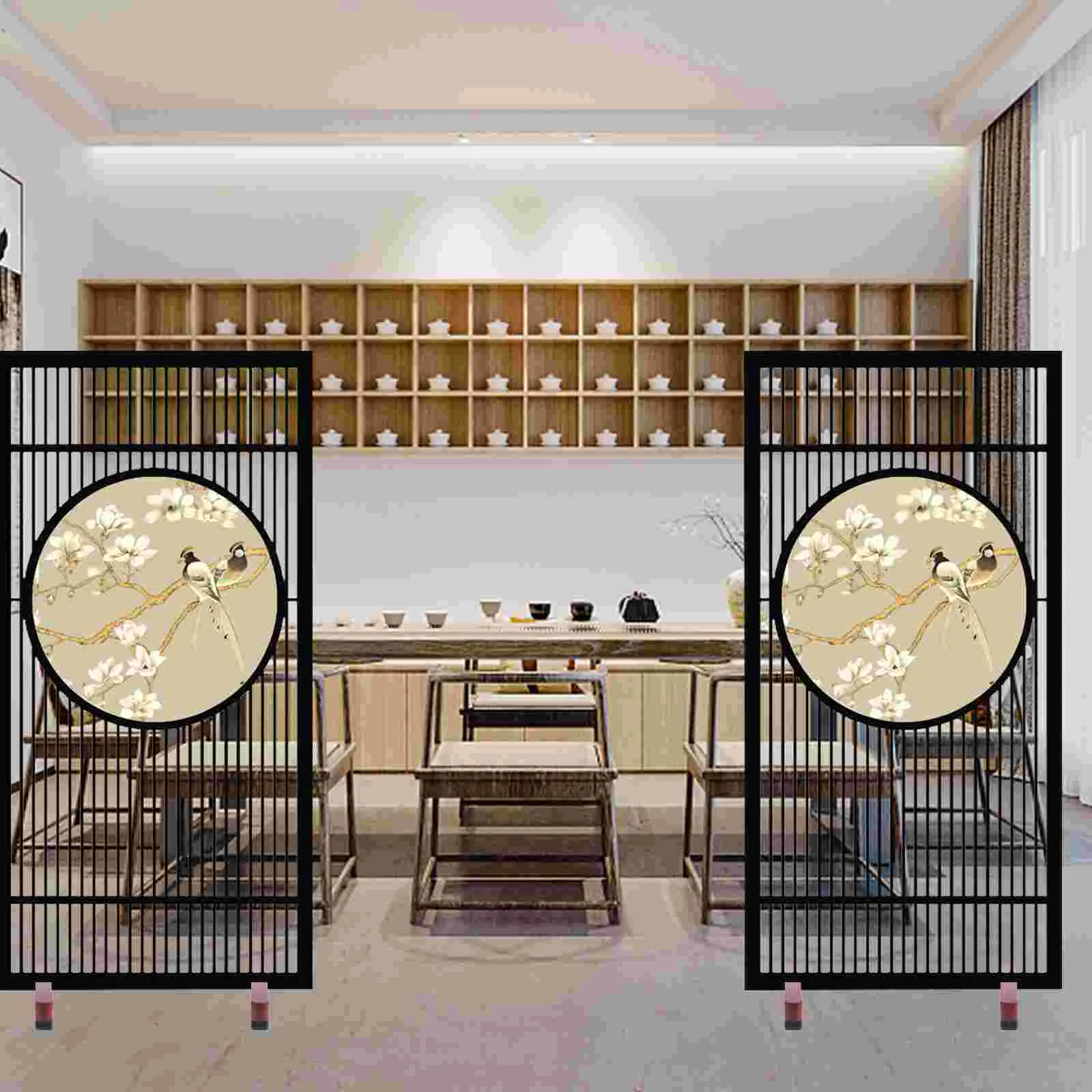2pcs Wooden Divider Screen Stand Room Divider Bracket Room Partition Screen Base With Wheels room divider screen desk partition screen