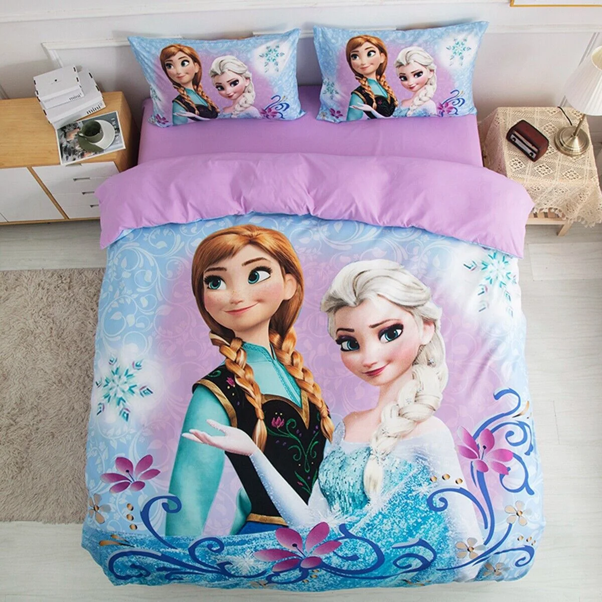 Description Picture 5 of itemElsa, Princess Aina, Frozen Christmas Gifts 3D Children'S Bedding Set 3-Piece 1 Quilt Cover Comforte 100% Polyester Anime Home
