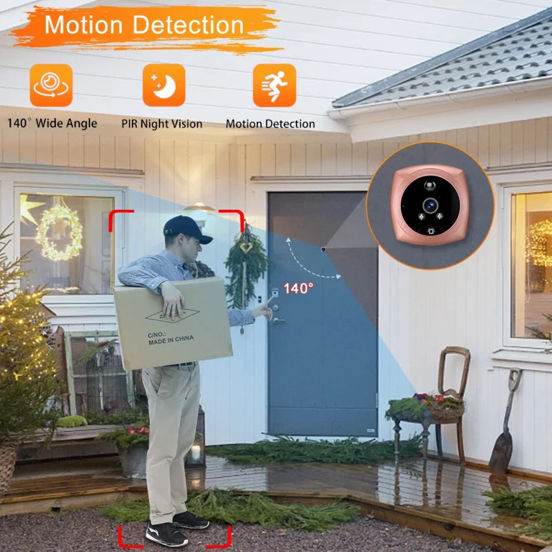 

New 4.5 Inch Peephole Video Doorbell Camera Smart Home Motion Detection Monitor Door Bell PIR Night Vision Door Viewer