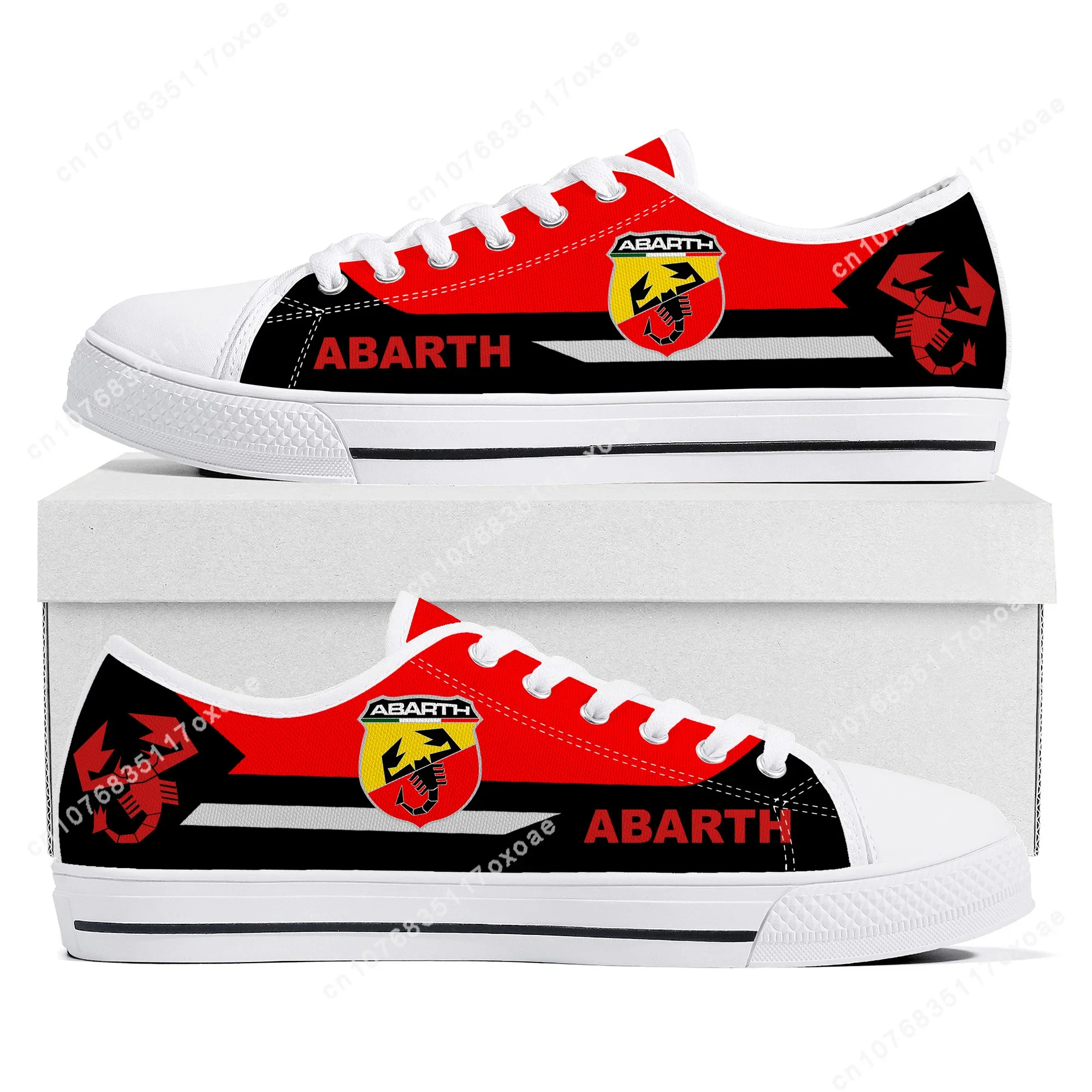 

Низкие кроссовки Abarth для мужчин и женщин, холщовые, для подростков, повседневная обувь для пар, обувь «сделай сам» на заказ