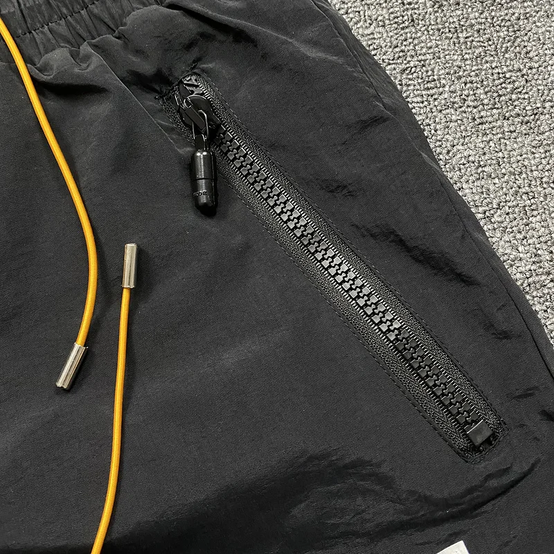 best men's casual shorts 22FW NEW hip-hop RHUDE Shorts Men Women 1:1 High Quality Logo Rhude Washed Black red Splicing Mesh Breeches Shorts smart casual shorts mens