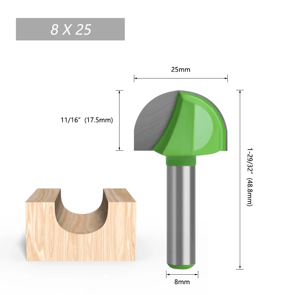 LAVIE 1pc 8mm Schaft Ball Nase Schaftfräser Runde Nase Cove CNC Fräsen Bit Radius Core Box Vhm fräser Werkzeuge C08042 – Detail 11
