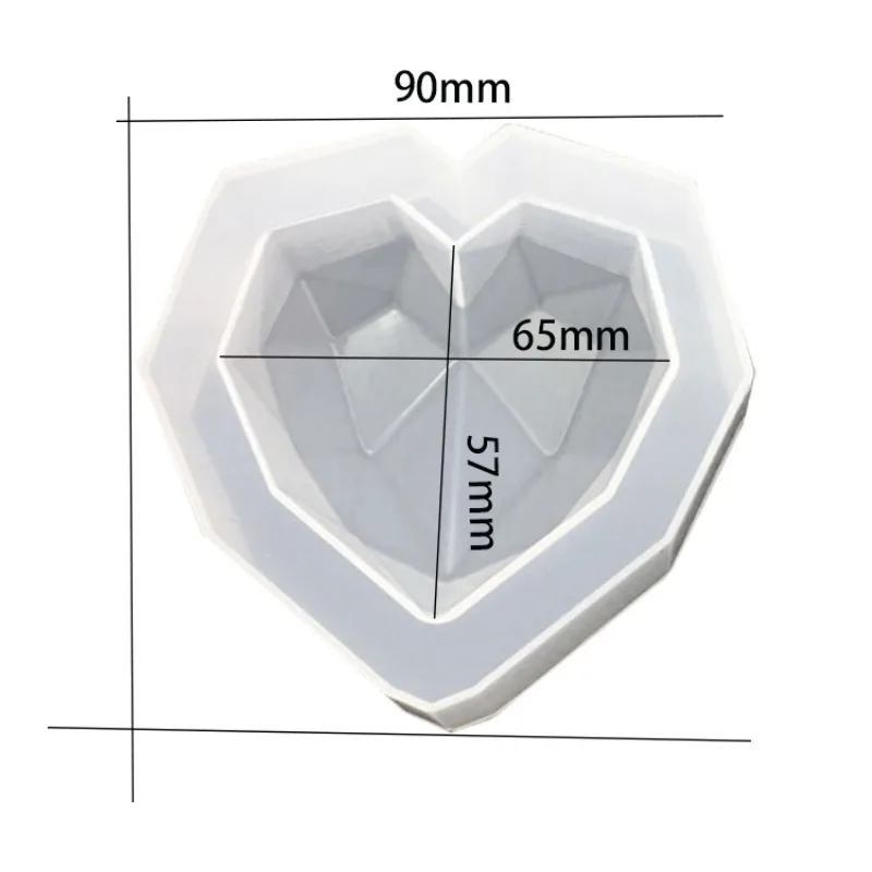 3D Diamond Soap Moulds Love Heart design Silicone Mold DIY car