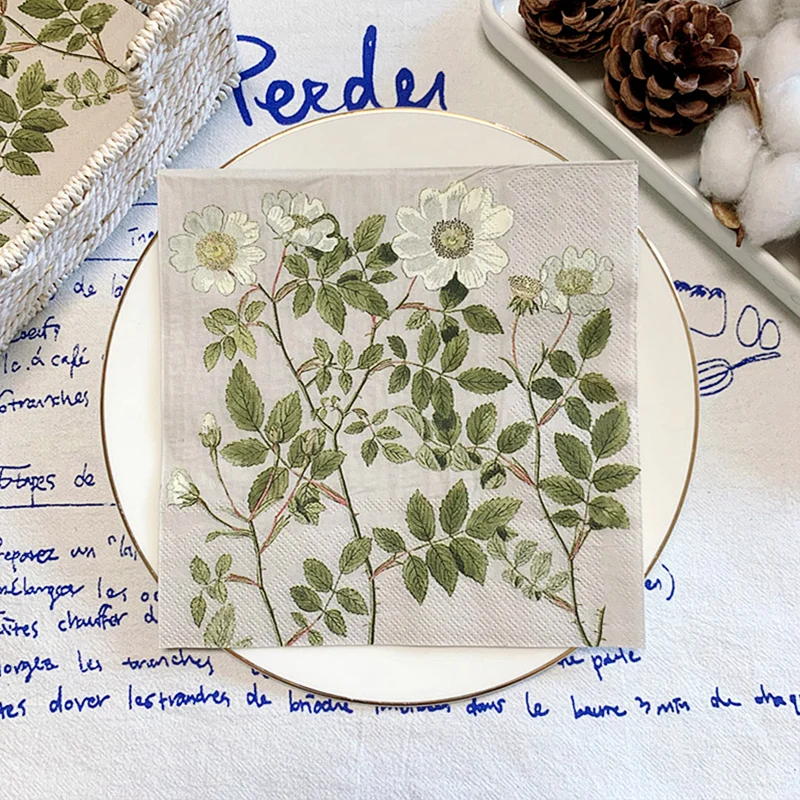 20 Sztuk/Paczka Daisy Kwiatowy Stół Decoupage Papierowe Serwetki Kwiat Papier Serwetkowy Chusteczki Do Materiały Na Wesele Hurtowych