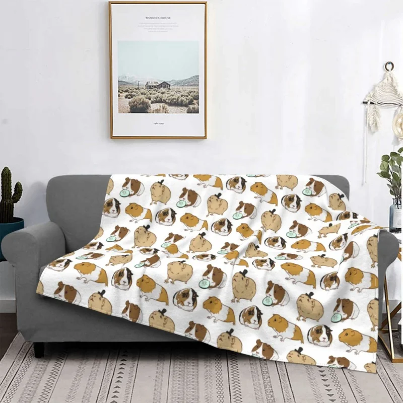 

Guinea Pigs Pattern Blankets cartoon rodents sweet pet Fleece Throw Blankets Bedding Couch Decoration Soft Warm Bedspreads