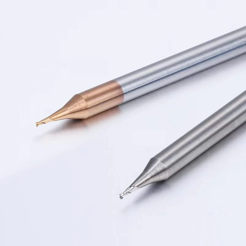 Mikro-Flachschaftfräser HRC60 HRC65 Wolframkarbid 0,1 0,2 0,3 0,4 0,5 0,6 0,7 mm 2F Fräser für Stahl-Aluminium-CNC-Gravur – Detail 9