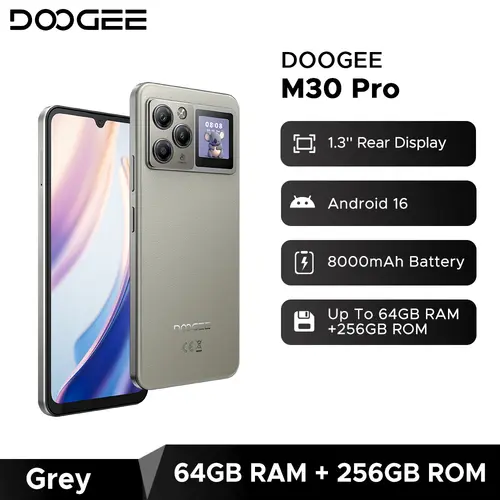 World Premiere DOOGEE M30 Pro Smartphone 1.3'' Rear Display 8000mAh 6.88'' Screen 64GB RAM(8GB+56GB) 256GB ROM Android 16 NFC - Image 9