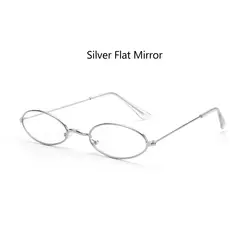 Vintage - Inspired Colorful Oval Sunglasses - Unisex Fashion Eyewear (Silver Flat Mirror)