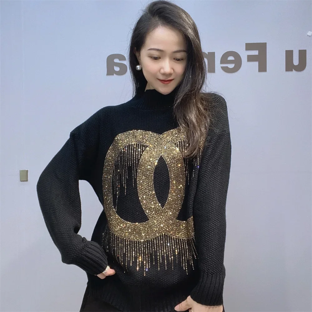 Xelene Jumper | Women’s Winter Soft Knit Jumper with Rhinestone Detail