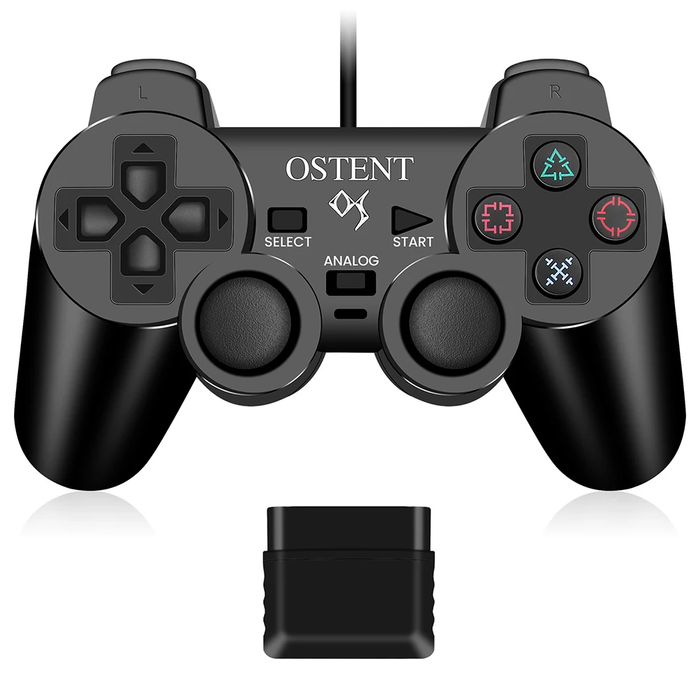 

OSTENT Wired Controller Gamepad for Sony PS2 Playstation 2 PS1 PS One PSX USB Wired Joystick Joypad